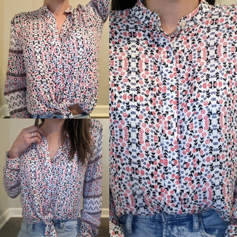 LOFT ANN TAYLOR - Y2K - Floral Boho Blouse